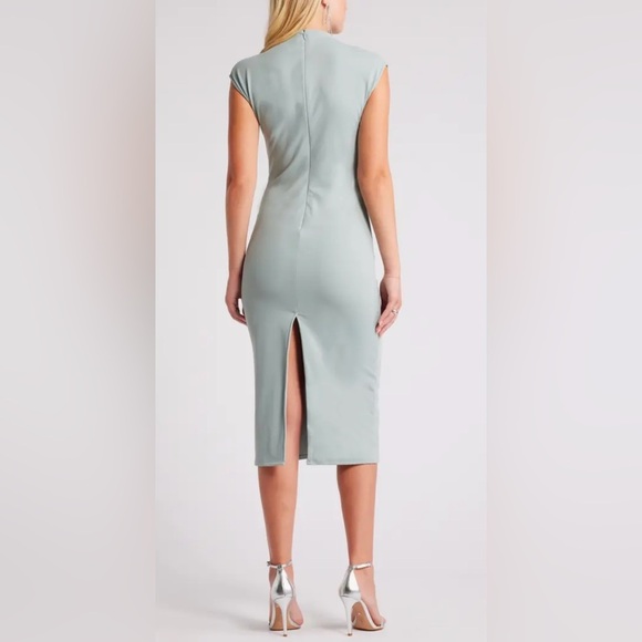 Smooth Edit Funnel Neck Midi Dress Open Edit Teal Pond Women’s Large NWT - Picture 3 of 15